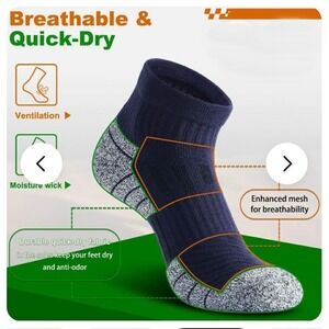 NSRRUN Turtle Wool Compression 4 Pack Running Socks‎ XL Cushioning Arch Support